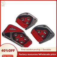 Red Black Nonslip Pedal Pad Cover 3 Pcs for MT Auto Car