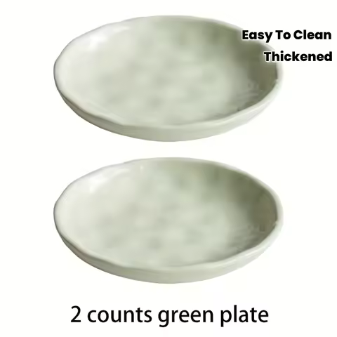 2Pcs Ceramic Cat Food Bowls Pet Snack Can Plate Easy Clean Thickened Design 2-Count Ceramic Plates P