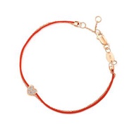 周生生 - Promessa 18K玫瑰金鑽石玫瑰心型手鍊