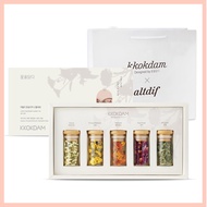 [Korean Flower Tea] 5-Type Flower Tea Gift Set (Acacia, Chrysanthemum, Marigold, Rose, Mugwort)