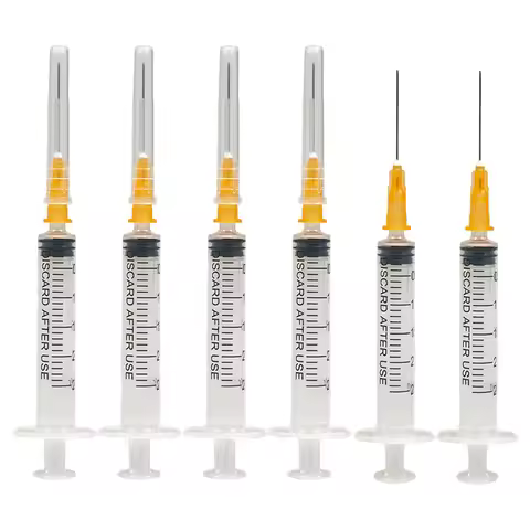 2.5ml/cc Disposable Syringe With 25G 1inch Stainless Steel Needle Sterile for Pet Measuring Liquid R
