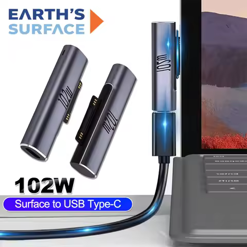 65W 102W PD Fast Charging USB C Power Supply Connecting for Microsoft Surface Pro X 8 7 6 5 4Go Book