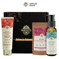 Inroots Oily Skin Combo | 3 Pcs Value Set | Skincare Gift Set | Face Wash + Moisturiser + Fuller's E