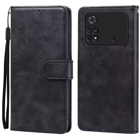 For Poco M4 Pro 4G Case POCO M4 Pro 5G Leather Flip Wallet Cover for Xiaomi Poco M4 Phone Case Coque