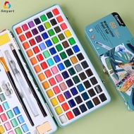 Solid Watercolour Paint Drawing Set 50/72 Colors Pigment With Brush&Papper Art Supplies for Kids