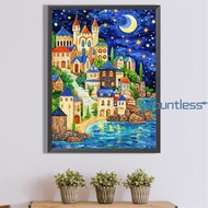 Seaside Cottage 5D DIY Full Square Drill Diamond Art Kit for Adults Beginners Home Decor 50x65cm [co