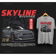 Skyline R35 GTR Jdm Japanese Car Drift T Shirt Short Sleeve Black GTR R35 Graphics Top