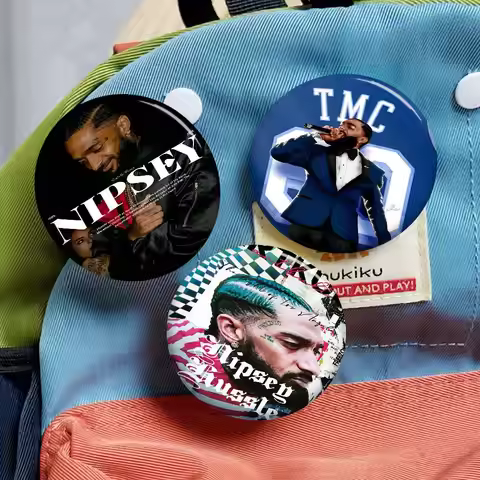 Nipsey Hussle American Rapper Anime Brooches Cute Cartoon Badge Jacket Jeans Lapel Pin Gift Accessor