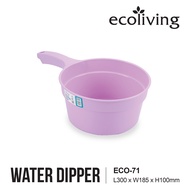 ECO LIVING Bathroom Water Pail Tub W/Heavy Duty Hanging Hole&Handle,Ladle Dipper,Gayung Mandi,ECO-71