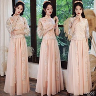 wedding dress for ninang┇♦2022 new Chinese wedding bridesmaid dress Chinese style long fairy sister