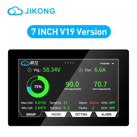 JIKONG 7 INCH LCD Display Screen for PB Series V19 JKBMS JK-PB1A16S10P JK-PB1A16S15P JK-PB2A16S15P J