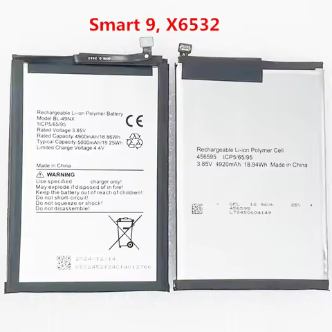 3.85V 5000mAh BL-49NX For Infinix Hot 8/Hot 30i/Hot 40i/Smart 7/Smart 7 HD/Smart 8/Smart 8 Pro/Smart