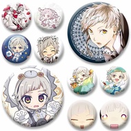 Anime Peripherals BSD Atsushi Nakajima Pins Cartoon Character Cosplay Badge Round Snap-in Brooch Bag