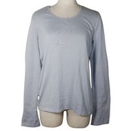 二手 CHANEL COCO Mark 針織衫 P25278V01765，棉質，法國製造，淺藍色，COCO Mark，女款。