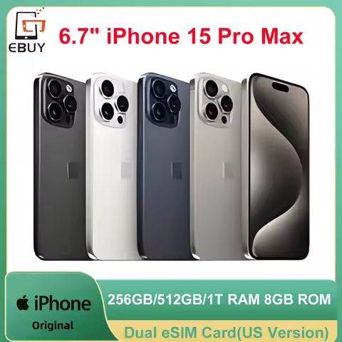 6.7" Original iPhone 15 Pro Max 5G Phone Dual eSIM LTPO Retina XDR OLED Face ID NFC A17Pro 8GB ROM 2