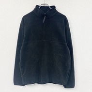 2000 年代的 UNIQLO 復古抓絨外套/披肩外套，黑色，L古著。