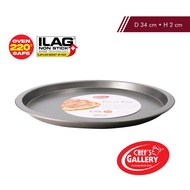 Chef's Gallery Non-Stick Pizza Pan 34cm | Oven Safe up to 220 ̊C/428 F | High Grade Carbon-Steel