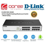 D-LINK DGS‑1016D 16 PORT GIGABIT UNMANAGED DESKTOP / RACKMOUNT SWITCH IN MEATAL CASING xFz0