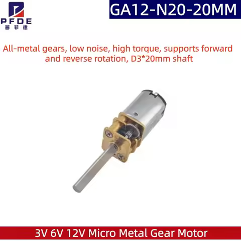 GA12-N20-20MM DC 3V 6V 12V Micro Metal Gear Motor Gear Wheel Gear Motor 30RPM 50RPM 100RPM 150RPM 20