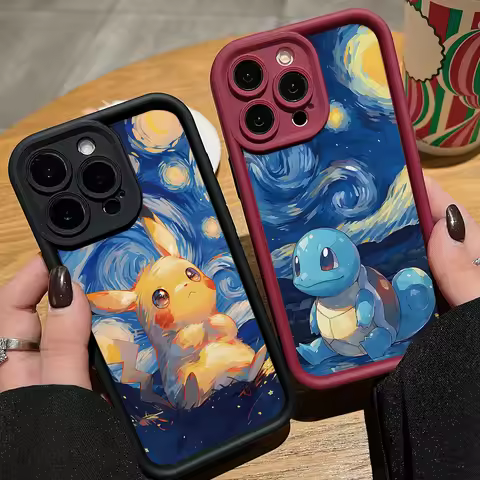 Squirtles Pikachus Art Phone Case for Oppo A78 A58 A57 A54 A38 Reno 13 12 11 10 8 7 T Z F Pro Plus 4