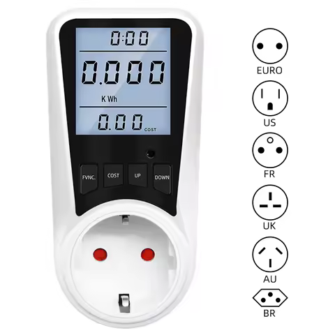 AC Power Meter Digital Wattmeter Energy Meter Electricity Usage Monitor Socket Kilowatt Wattage Volt