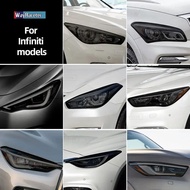 2 Pcs Smoke Black TPU Sticker Transparent Car Headlight Protective Film For Infiniti Q50 Q60 Q70 QX6