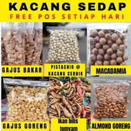 KACANG SEDAP DIJAMIN GAJUS BAKAR GAJUS GORENG PISTACHIO ALMOND GORENG IKAN BILIS TOMYAM