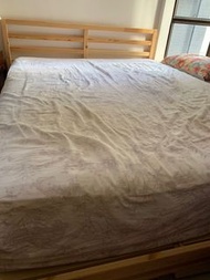 二手  二手傢俬 雙人床  ikea 5尺床 83*63*36″ (床褥尺寸78*59吋) #2212026,原價$1990,不連床褥