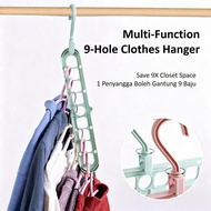 Space-Saving Multi-Function 9-Hole Clothes Hanger |   Wardrobe Space Saver
