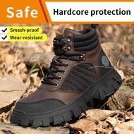 Ready Stock Safety Shoes Safety Boots Men's Steel Toe Shoes Kevlar Anti-puncture Safety Protection High-top Shoes Anti-smashing Steel Toe Shoes Anti-slip Wear-resistant Steel Toe Shoes Kevlar Sole