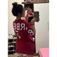 Super hot loose-fitting T-shirt with letter print on the back cotton t shirt woman oversized t shirt