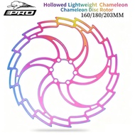 IIIPRO Bike Disc Rotor 160 180 203mm Colorful Mountain Bike Hollow Disc Brake Rotor 6 Bolt with Scre