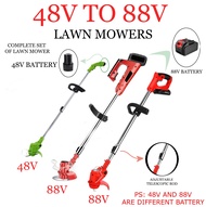 Lawn Mower 48V To 88V Rechargeable Lawn Mower Cordless Electric Lawn Mower Home Lawn GrassTrimmer Set