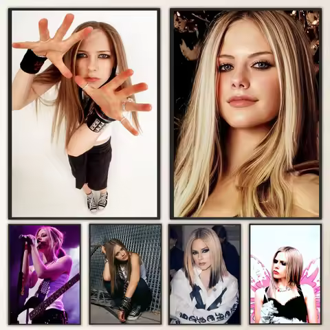 1pc Avril L-Lavigne 3 Poster Self-adhesive Art Waterproof Paper Sticker Coffee House Bar Room Wall D