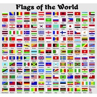 Flags of the World Decorative Educational Poster Print