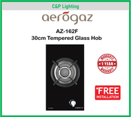 Aerogaz AZ-162F 30cm Tempered Glass Single Gas Stove Cooker Hob Single Burner
