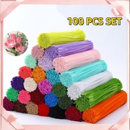 100PCS DIY Multicolour Fuzzy Wire Bouquet Material Twisted Stick Craft Flower Children Handmade Toy