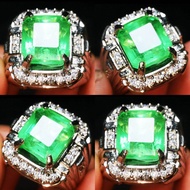 Batu cincin zamrud colombia octagon step cut memo sgr