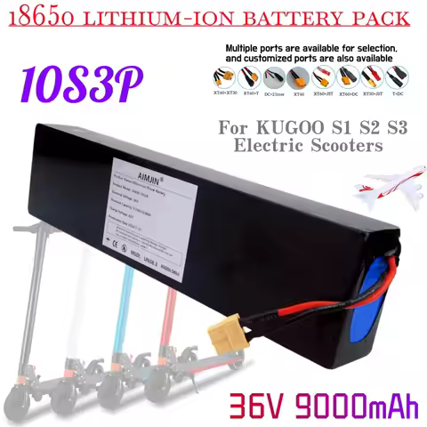 36V 10S3P 9Ah 18650 rechargeable lithium-ion battery built-in BMS Suitable for KUGOO S1, S2, S3 Elec