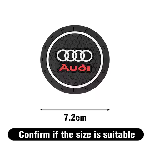 1/2PC Silicone Car Coaster Water Cup Slot Mat Anti-slip Pad Center Cover For Audi SLine A1 B3 S4 A6 