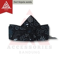 Sundanese Javanese traditional batik headband for adults with black holes tanjak dewasa