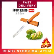 (H0T SELLER) Fruit Knife with Plastic Cover, Blade (1set 2pcs)