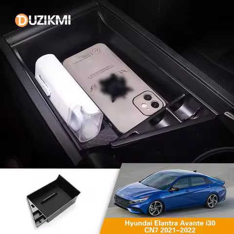 For Hyundai Elantra Avante i30 Sedan CN7 2021 2022 Car Center Armrest Storage Box Container Organize