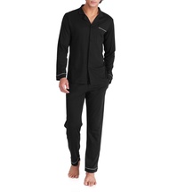 Mens Pajamas Set Soft Cotton Button-Down Pajamas for Men Long Sleeve Mens Sleepwear with Pockets & F