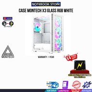 CASE MONTECH X3 GLASS RGB WHITE/ประกัน 1 YEAR