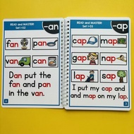 【3 Books】Primary School Kids English Phonics CVC Alphabet Reading Card Book English Sight Words Sent