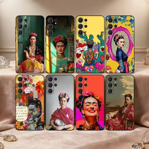 F-Fashion F-FridaS-S-K-Kahlo Phone Case For Samsung S26,S25,24,23,22,30,21,10,9,Ultra,Plus,Lite,Blac
