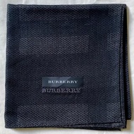 復古 Burberry 黑色格紋 手帕 頭巾 口袋巾 絲巾