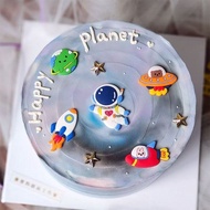 Planet Space Series Theme Astronaut Cake Decoration Boy Dessert Stand Decoration Accessories