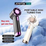 JQVITEK FN30E Mini Turbo Fan 100‑Level Adjustable 3000mAh 3‑15H Working Time LED Screen Carabiner La